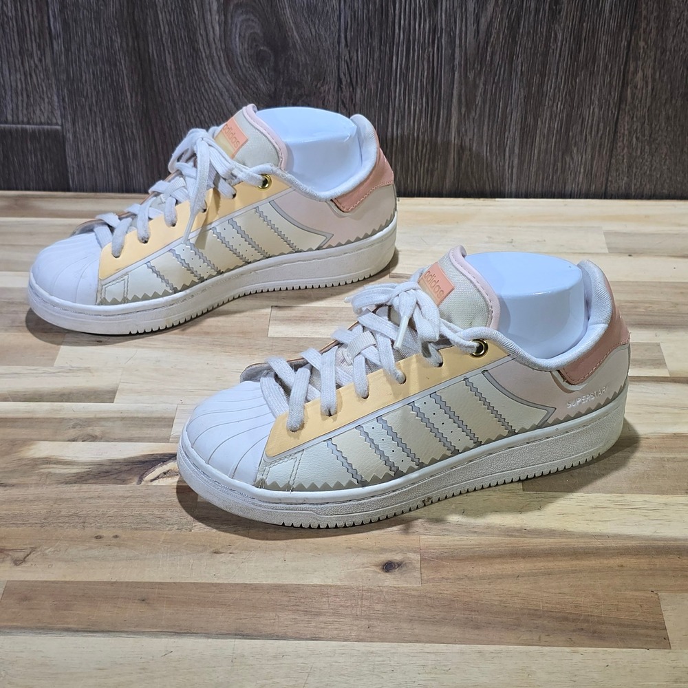Adidas Superstar Womens Shoes Size 5 White Pink Yellow H05638 Shell Toe Sneakers - Picture 15 of 16